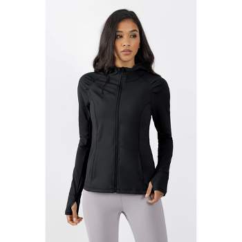 90 DEGREE by Reflex Black Fishnet Sleeve Back Scuba F/Z Jacket NEW Womens M  L XL