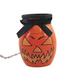 Stony Creek 4.0 Inch Halloween Pre-Lit Small Jar Halloween Lighted Glass Accent , Halloween Decor Cat Haunted House (1PC) - 1 of 4