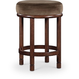 Meridian Furniture,Monette Brown Velvet Counter Stool - 1 of 4