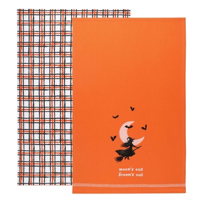 2pk Dishtowels Flying Witch - Bullseye's Playground™