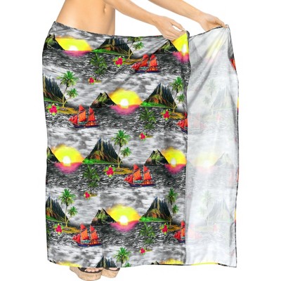 HAPPY BAY Women's Bikini Beachwear Sarong Coverups Swim Cover Up Summer Wraps Skirt Swimwear Beach Wrap Skirts for Women One Size Gray,Tree