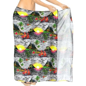 HAPPY BAY Women's Bikini Beachwear Sarong Coverups Swim Cover Up Summer Wraps Skirt Swimwear Beach Wrap Skirts for Women One Size Gray,Tree - 1 of 4