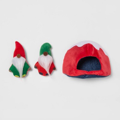 Family Sleep Gnomes Camp Burrow Cat Toy Set - 3pk - Wondershop™