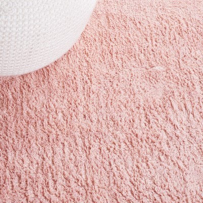 Pink and Ivory Hand-Knotted Washable Area Rug, 3' x 5'