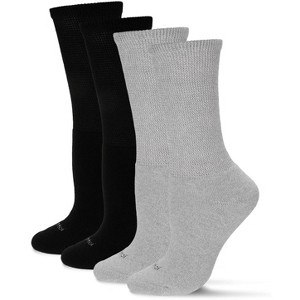 Wellfit 2 Pair Unisex Diabetic Full Cushion Crew Socks - 1 of 4
