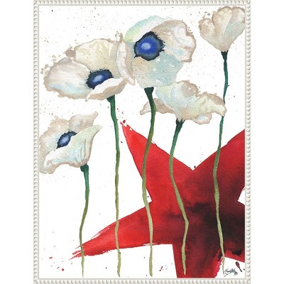 Amanti Art Patriotic Floral IV by Elizabeth Medley Canvas Wall Art Print Framed 18 x 24-in.