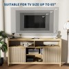 59" Fluted TV Stands for Living Room, Mid Century Modern Entertainment Center with Adjustable Shelves and Open Storage - 3 of 4