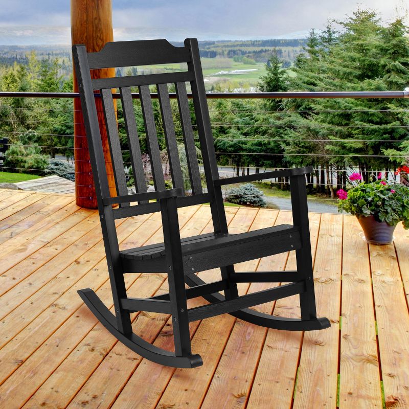 Flash Furniture Winston All-Weather Poly Resin Wood Rocking Chair, 3 of 12
