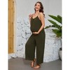 Clearlove Womens Maternity Jumpsuits Casual Sleeveless Strap Loose Adjustable Wide Leg Overalls Romper - 4 of 4