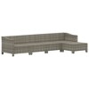 vidaXL 5 Piece Patio Lounge Set with Cushions Gray Poly Rattan - 4 of 4