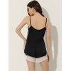 cheibear Womens Sleepwear Pjs Lace Trim Satin Lingerie Silk Cami with Shorts Pajama Set - 3 of 4
