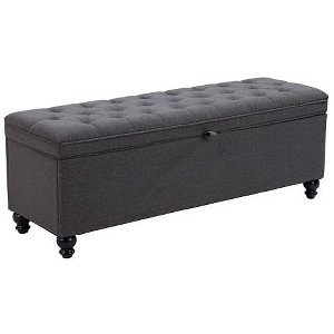 Zuo Halifax Storage Bench Gravel Gray - 1 of 4