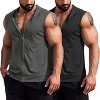 COOFANDY Men's Workout Hooded Tank Tops 2 Pack Zip Up Sleeveless Gym Shirts Muscle Cut Off T Shirt Bodybuilding Hoodies - 3 of 4