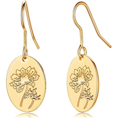 Pearl Dangle Hoop Earrings for Women - Dainty14K Gold Plated Small Drop Chain Hoops Trendy Earring Sets for