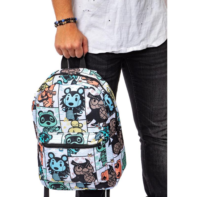 Animal Crossing Tom Nook Isabelle Celeste CJ Tile Print All-Over Print Backpack Multicoloured, 4 of 8