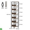 Open Book Shelves Rustic Farmhouse Bookcase Industrial Black Metal Frame and Wooden Bookshelf Tall Narrow Vintage Standing Storage Display Rack - 2 of 4