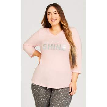 Women's Plus Size Shine Sleep Top - Pink | AVENUE