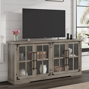 AMERLIFE Farmhouse 63" Buffet Sideboard Cabinet with Glass Door - 1 of 4