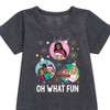 Girls' - Barbie - Holidays & Christmas Graphic Short Sleeve Fleece Dress - 2 of 3