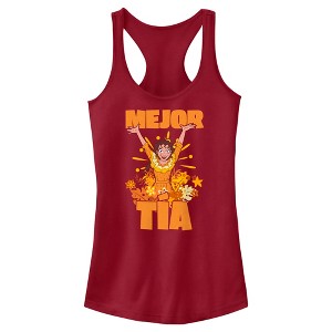 Juniors Womens Encanto Pepa Mejor Tia Motto Racerback Tank Top - 1 of 4
