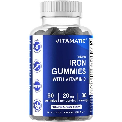 Iron 20mg with Vitamin C - 60 Vegan Gummies