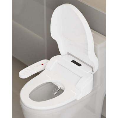 GreenEver Electronic Elongated Toilet Seat Bidet Multiple Spray Modes Warm Air Dryer Self-Cleaning Nozzle