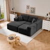 MAYEERTY 104 in Plush Fleece Convertible Sofa, Compressed Zero-Assembly Modular Beige Living Room Sofa - 3 of 4