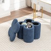 SEYNAR Modern Glam Teddy Velvet Flower Shape Storage Ottoman - 4 of 4