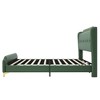 CAVINAS Bed Frame with Wingback Headboard,King Leather Platform Bed Frame with Footboard,Sturdy Platform Bed with Wooden Slats Support - 3 of 4
