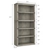 5 Tier Bookcase, Farmhouse Book Shelf with Storage Open Display Bookshelves, 71" Tall Book Case - image 2 of 4