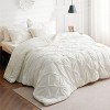 Cozy Comfort by Bedsure | Solid Diamond Pintuck 7pcs 80gsm Queen Size Beige Bedding Set Comforter Set - 2 of 4