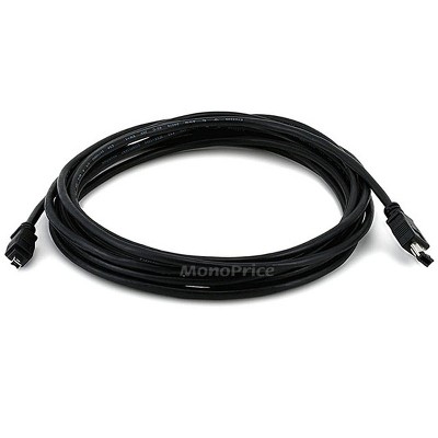 Monoprice FireWire iLink DV Cable - 15 Feet - Black | IEEE-1394 6-pin Male to 4-pin Male