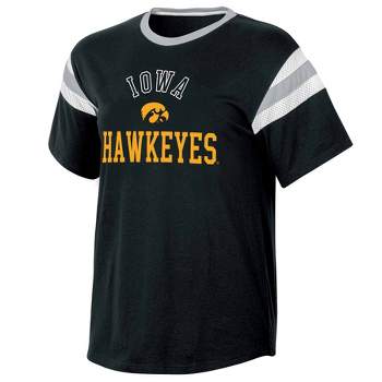 NCAA Iowa Hawkeyes Women's Short Sleeve Stripe T-Shirt