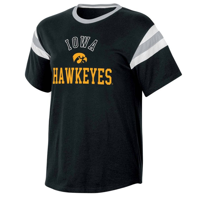 NCAA Iowa Hawkeyes Women&#39;s Short Sleeve Stripe T-Shirt, 1 of 4