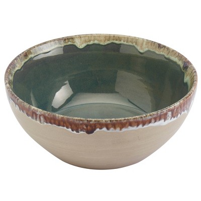 Tuscan Reactive Glaze Ceramic 3-Piece Serving Bowl Set