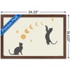 Trends International Episodic Drawing - Cat And Moon 1 Framed Wall Poster Prints - 3 of 4