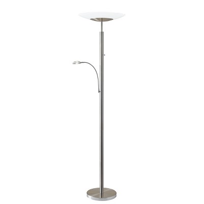 72" Stellar Combo Torchiere Steel (Includes LED Light Bulb) - Adesso
