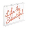 13.7" x 10.9" Life is Beautiful Contemporary Glam Acrylic Box USB Operated LED Neon Light Orange - JONATHAN Y - 2 of 4