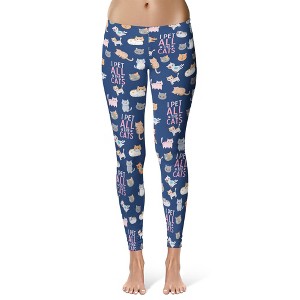 Womens Space Alien Leggings Cute Funny UFO Galactic Ladies Yoga Pants - Crazy Dog  For Astronauts - 1 of 4