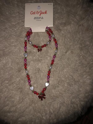 Girls' 2pk Heart Beaded Necklace And Bracelet Set - Cat & Jack™ : Target