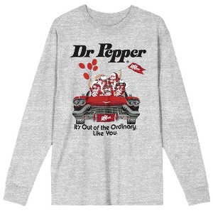 Dr. Pepper It's Out Of The Ordinary Crew Neck Long Sleeve Athletic Heather Adult Tee - 1 of 2
