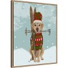 Amanti Art 23"x28" Yellow Labrador Skiing by Fab Funky Framed Canvas Wall Art - 2 of 4