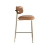 Meridian Furniture,Lupita Cognac Vegan Leather Counter Stool, Set of 2 - 3 of 4