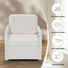 Living Room Chairs Set of 2 - Mid Century Modern Chair with Track Arms, 360° Swivel Barrel Chair Comfy Upholstered Single Sofa Chair - 4 of 4
