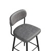 SEVOBAL Bar Chairs Set of 2 360 Degree Rotating Bar Stools with Leather Cushions and Iron Brackets for Kitchen, Gray, 19.69"*18.35"*40.43" - 3 of 4
