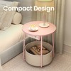 LEDREM Side Table with Charging Station Drink Table Bedside Table Nightstand End Table Night Stand Round Small Table - 3 of 4