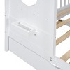 TopComfy Beds Wooden Full Size House Bed with Trundle Modern Design Storage Shelf Wooden Build Trundle Shelf for Bedroom, White, 78.1"*14.75"*7.15" - 4 of 4