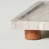 8"x12" Footed Marble Countertop Tray Warm Beige - Hearth & Hand™ with Magnolia: Acacia Wood Base, Rectangular Shape - 4 of 4