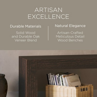 Zeno 48'' Weathered Brown Solid Wood Bench