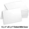 Hamilco White Cardstock Paper Blank Note Cards 5.5" x 8.5" folded 100 Pack - 2 of 4